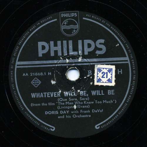 Cover Doris Day - Whatever Will Be, Will Be (Que Sera, Sera) / You Made Me Love You (I Didn't Want To Do It) (Shellac, 10, Single) Schallplatten Ankauf
