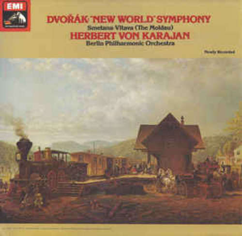 Cover Dvorak* / Smetana* - Herbert Von Karajan, Orchestre Philharmonique De Berlin* - Symphonie Du Nouveau Monde / La Moldau (LP, Quad) Schallplatten Ankauf
