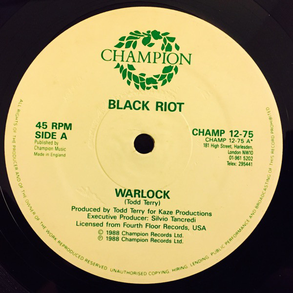 Cover Black Riot - Warlock / A Day In The Life (12) Schallplatten Ankauf