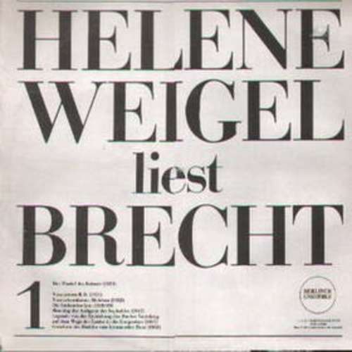 Cover Helene Weigel, Bertolt Brecht - Helene Weigel Liest Brecht (LP) Schallplatten Ankauf