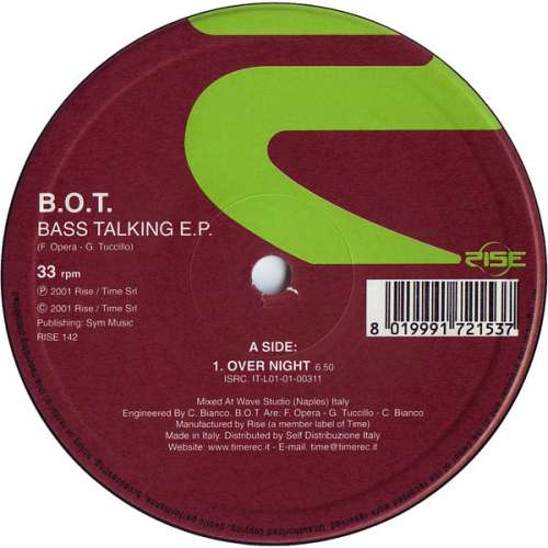Cover B.O.T. - Bass Talking E.P. (12, EP) Schallplatten Ankauf