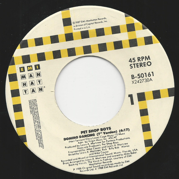Cover Pet Shop Boys - Domino Dancing (7, Single, Die) Schallplatten Ankauf