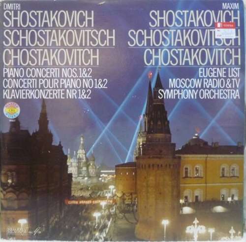 Cover Dmitri Shostakovich - Maxim Shostakovich / Eugene List / Moscow Radio & TV Symphony Orchestra* - Piano Concerti Nos. 1&2 (LP, RE, Gat) Schallplatten Ankauf