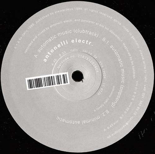 Cover Antonelli Electr. - Automatic Music (12) Schallplatten Ankauf