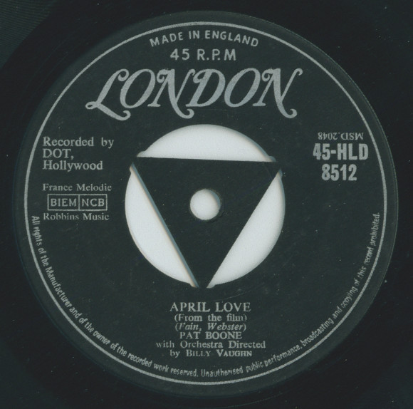 Cover Pat Boone - April Love (7, Single) Schallplatten Ankauf