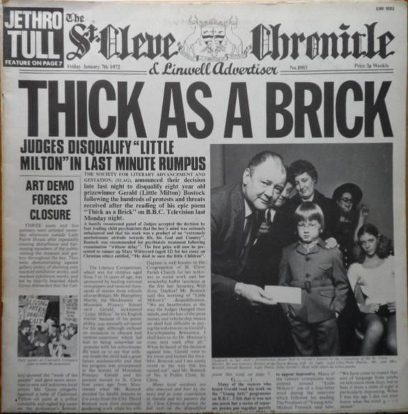 Cover Jethro Tull - Thick As A Brick (LP, Album) Schallplatten Ankauf