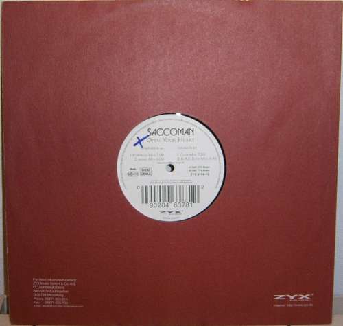 Cover Saccoman - Open Your Heart  (12, Maxi) Schallplatten Ankauf