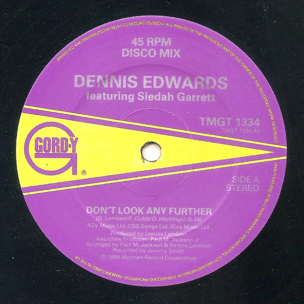 Cover Dennis Edwards Featuring Siedah Garrett - Don't Look Any Further (12, Single) Schallplatten Ankauf