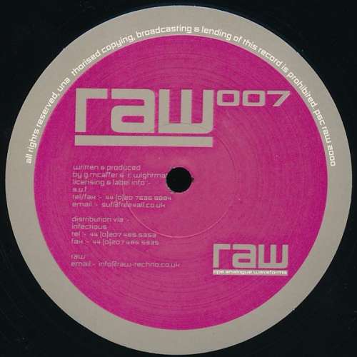 Cover Guy McAffer & R.Wightman - RAW 007 (12) Schallplatten Ankauf