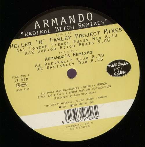 Cover Armando - Radikal Bitch Remixes (12) Schallplatten Ankauf