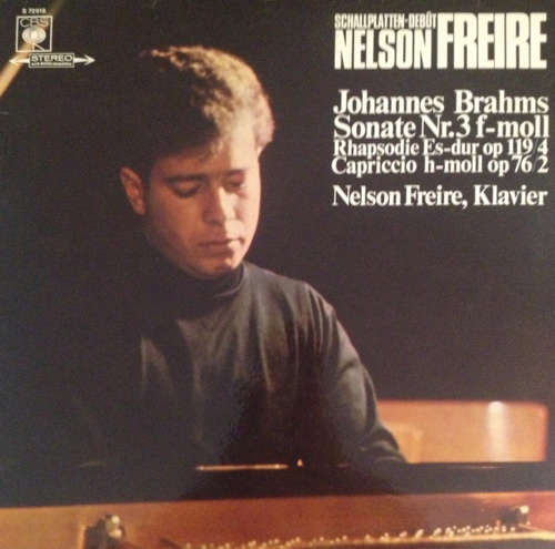 Cover Johannes Brahms / Nelson Freire - Sonate Nr. 3 F-Moll, Rhapsodie Es-Dur Op 119/4, Capriccio H-Moll Op 76/2 (LP) Schallplatten Ankauf