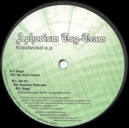 Cover Aphorism Tag-Team* - Krautwickel E.P. (12, EP) Schallplatten Ankauf