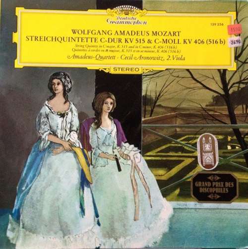 Cover Wolfgang Amadeus Mozart, Amadeus-Quartett, Cecil Aronowitz - Streichquintette C-Dur KV 515 & C-Moll KV 406 (516b) (LP) Schallplatten Ankauf
