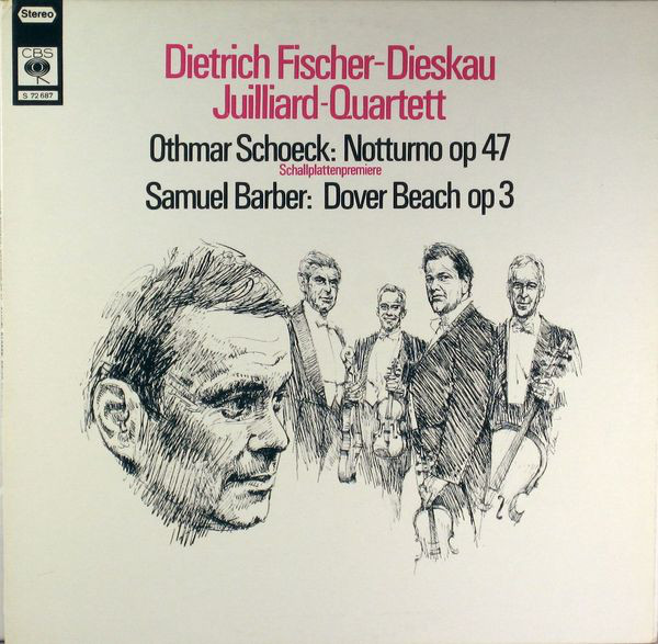 Cover Othmar Schoeck / Samuel Barber – Dietrich Fischer-Dieskau, The Juilliard Quartet* - Notturno / Dover Beach (LP) Schallplatten Ankauf