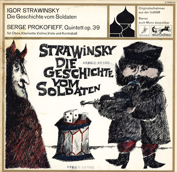 Cover Igor Strawinsky* / Serge Prokofieff* - Die Geschichte Vom Soldaten / Quintett Op. 39 (LP, Album) Schallplatten Ankauf