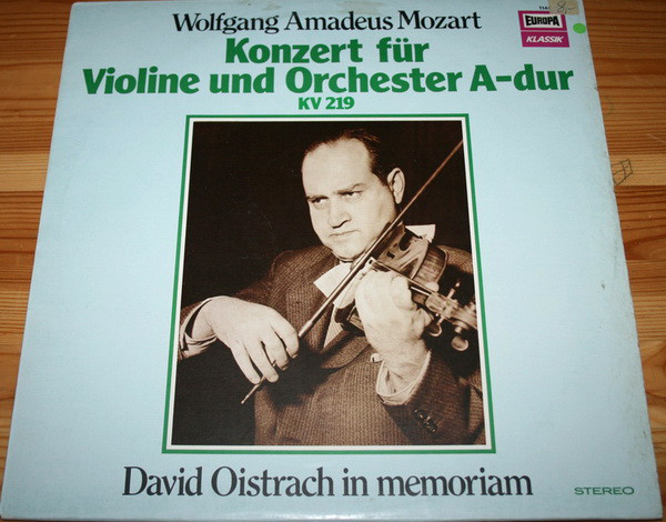 Bild Wolfgang Amadeus Mozart, David Oistrach - Konzert Für Violine Und Orchester A-dur KV 219 (LP, Album, RE) Schallplatten Ankauf