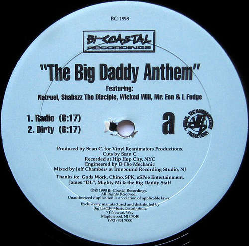 Cover Natruel, Shabazz The Disciple, Wicked Will, Mr. Eon & L Fudge* - The Big Daddy Anthem (12, Blu) Schallplatten Ankauf