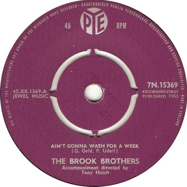 Cover The Brook Brothers - Ain't Gonna Wash For A Week (7, Single) Schallplatten Ankauf