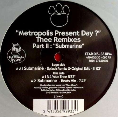 Cover Felix Da Housecat - Metropolis Present Day ? Thee Remixes Part II: Submarine (12) Schallplatten Ankauf