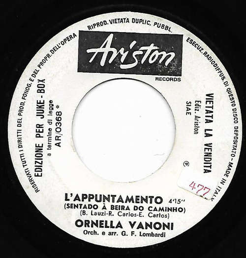 Cover Ornella Vanoni / Giovanna* - L'Appuntamento (Sentado A Beira Do Caminho) / Cronaca Nera (7, Jukebox) Schallplatten Ankauf