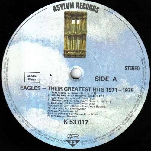 Cover Eagles - Their Greatest Hits 1971-1975 (LP, Comp, RE, Emb) Schallplatten Ankauf