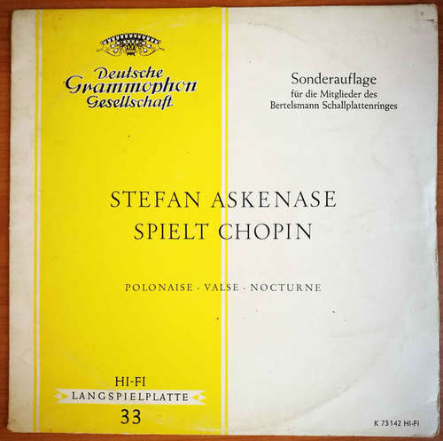 Cover Frederic Chopin* - Stefan Askenase - Stefan Askenase Spielt Chopin (10, Mono, Club) Schallplatten Ankauf