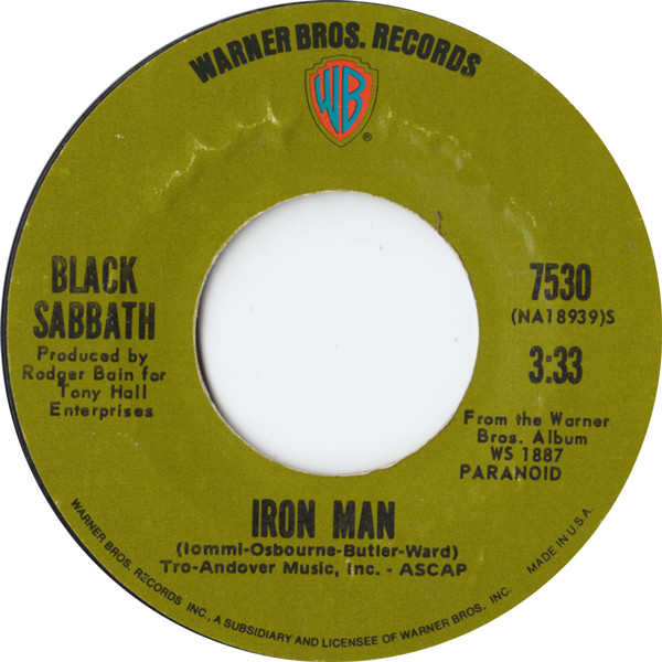 Cover Black Sabbath - Iron Man / Electric Funeral (7, Single) Schallplatten Ankauf