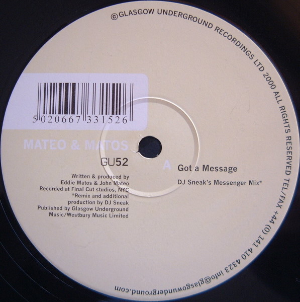 Cover Mateo & Matos - Got A Message (12) Schallplatten Ankauf