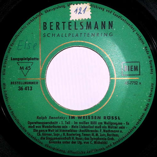 Cover Ralph Benatzky - Im Weißen Rößl  (7, EP, Mono) Schallplatten Ankauf
