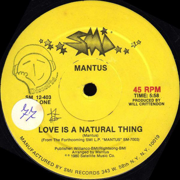 Cover Mantus - Love Is A Natural Thing (12) Schallplatten Ankauf