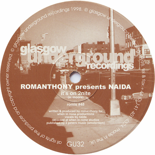 Cover Romanthony Presents Naida - It's On 2Nite (12) Schallplatten Ankauf
