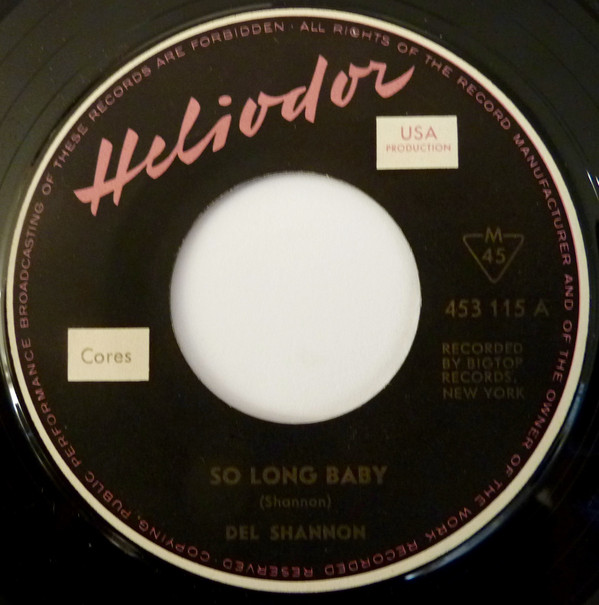 Cover Del Shannon - So Long Baby (7, Single, Mono) Schallplatten Ankauf