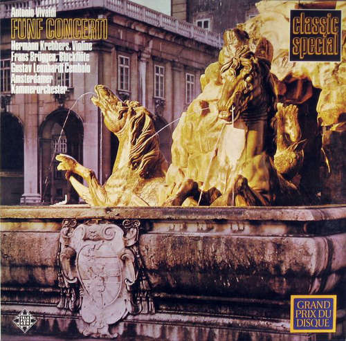 Cover Antonio Vivaldi - Hermann Krebbers* • Frans Brüggen • Gustav Leonhardt • Amsterdamer Kammerorchester* - Fünf Concerti (LP, Album, RE) Schallplatten Ankauf