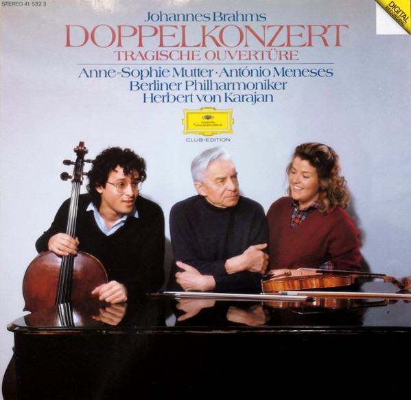 Cover Johannes Brahms - Anne-Sophie Mutter, António Meneses*, Berliner Philharmoniker, Herbert von Karajan - Doppelkonzert (LP, Album, Club) Schallplatten Ankauf