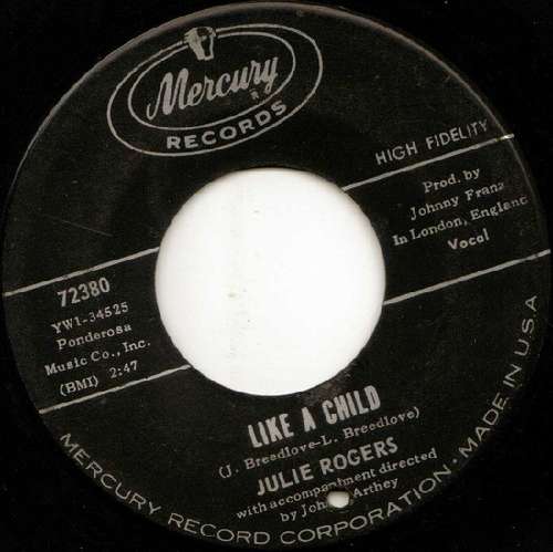 Cover Julie Rogers - Like A Child (7, Single) Schallplatten Ankauf
