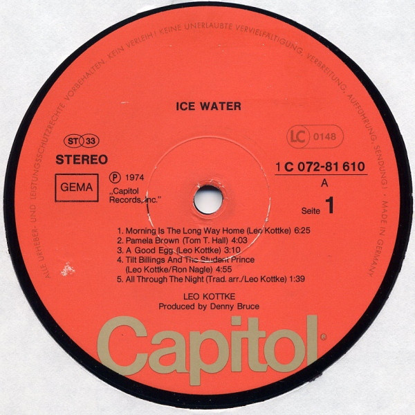 Bild Leo Kottke - Ice Water (LP, Album, RE, Red) Schallplatten Ankauf