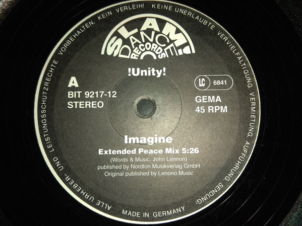 Cover !Unity! - Imagine (12, Single) Schallplatten Ankauf