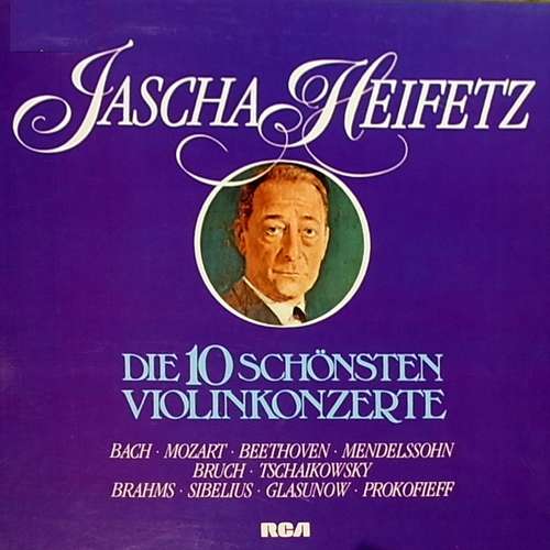 Cover Jascha Heifetz - Die 10 Schönsten Violinkonzerte (6xLP, Comp + Box) Schallplatten Ankauf