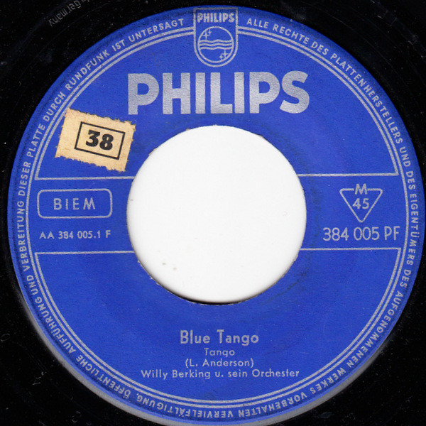 Cover Willy Berking u. Sein Orchester* - Blue Tango / Tango Bolero (7, Single, Mono) Schallplatten Ankauf