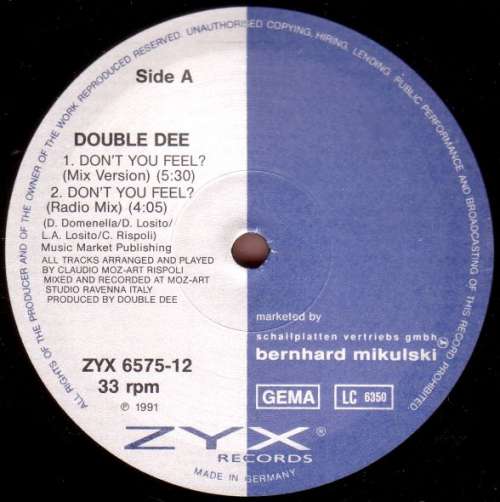 Bild Double Dee - Don't You Feel? (12, Maxi) Schallplatten Ankauf