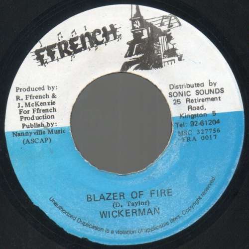 Cover Wickerman - Blazer Of Fire (7, Single) Schallplatten Ankauf