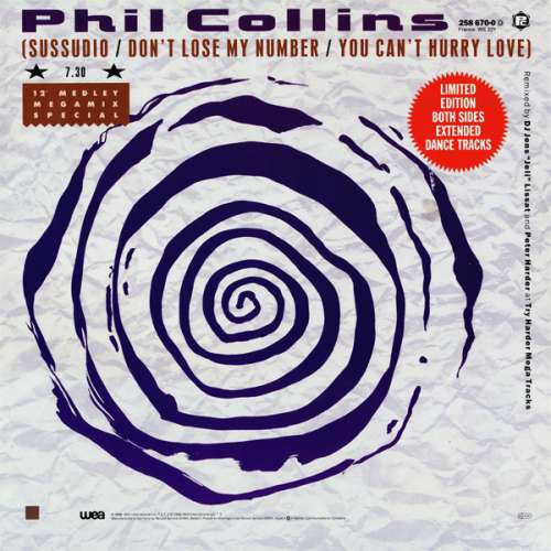 Cover Phil Collins - (Sussudio / Don't Lose My Number / You Can't Hurry Love) / Take Me Home (Extended Version) (12, Ltd, P/Mixed) Schallplatten Ankauf