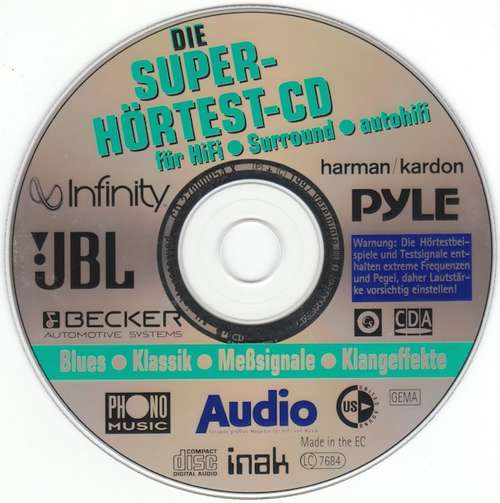Cover Various - Die Super-Hörtest-CD für HiFi • Surround • Autohifi (Blues • Klassik • Meßsignale • Klangeffekte) (CD, Multichannel) Schallplatten Ankauf