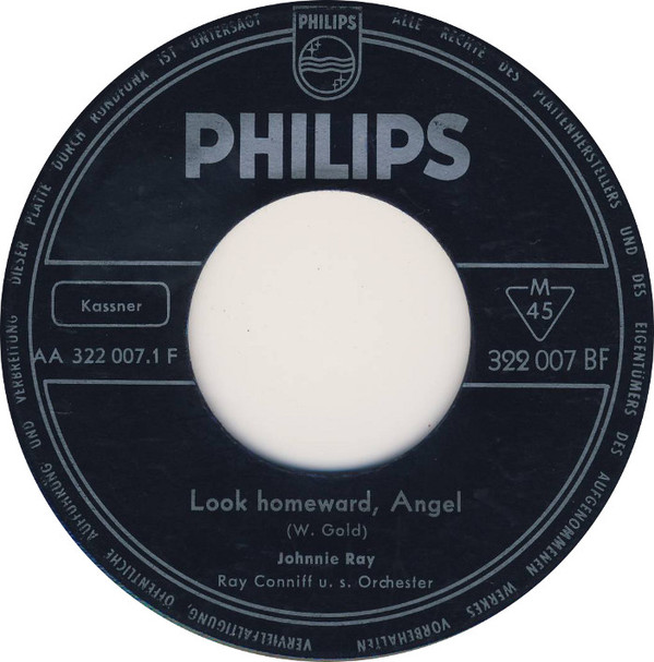Cover Johnnie Ray - Look Homeward, Angel / You Don’t Owe Me A Thing (7, Single) Schallplatten Ankauf