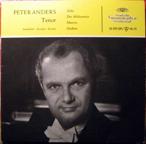 Cover Peter Anders (2) - Aida / Die Afrikanerin / Manon / Undine (7, EP, Mono) Schallplatten Ankauf