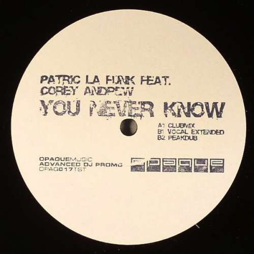 Cover Patric La Funk Feat. Corey Andrew - You Never Know (12, Promo) Schallplatten Ankauf