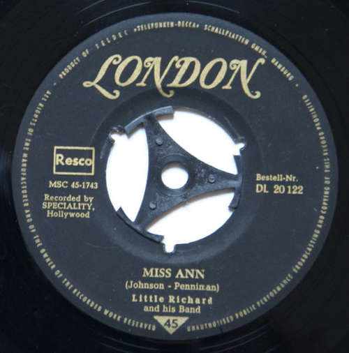 Cover Little Richard - Jenny, Jenny / Miss Ann (7, Single) Schallplatten Ankauf