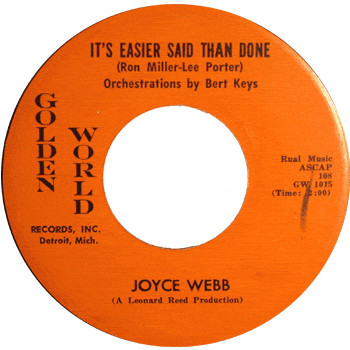 Cover Joyce Webb - It's Easier Said Than Done (7) Schallplatten Ankauf