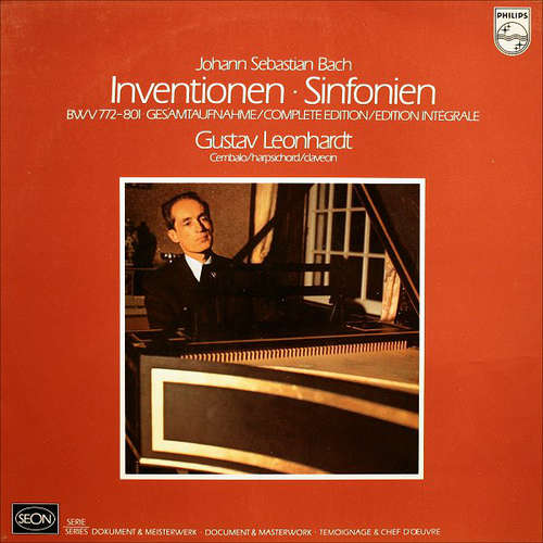 Cover Johann Sebastian Bach - Gustav Leonhardt - Inventionen • Sinfonien - BWV 772-801 - Gesamtaufname / Complete Edition / Edition Intègrale (LP, Album) Schallplatten Ankauf