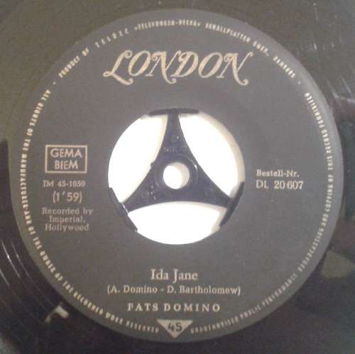 Cover Fats Domino - Ida Jane / You Win Again (7, Single) Schallplatten Ankauf